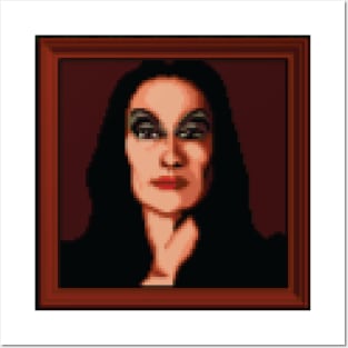 Morticia Addams Portrait Pixel Art Posters and Art